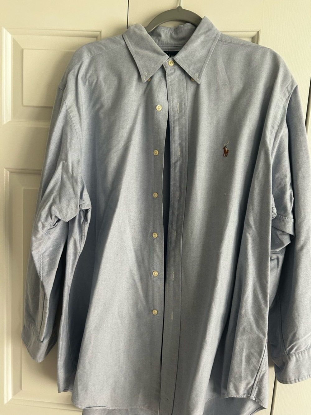 Ralph Lauren Men's Light Blue Button-Down Shirt with Polo Embroidery